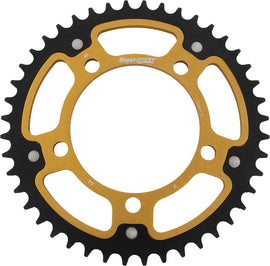 Supersprox black aluminum and steel rear stealth 44-tooth motorcycle sprocket for BMW 108-7144, featuring a sleek design and durable construction.