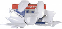 Load image into Gallery viewer, Polisport Plastics white plastic body kit for motorcycles, part number 64-90129, shown in the image.