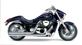 Cobra Speedster Longs II chrome exhaust for Suzuki Boulevard C90 2005-2009, showing the polished chrome finish and dual exhaust pipes.
