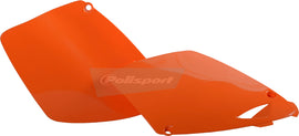 Polisport Plastics orange side panels for body, model 64-6037, showing durable plastic motorcycle or bike body panels.