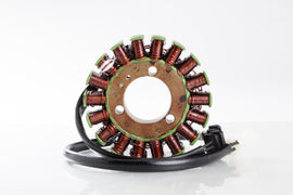 Ricks Motorsport Electric Stator 27-21209 for motorcycle electrical systems, showing the metal coil and mounting components.