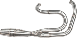 Sawicki Speed Shop Dyna Shorty Cannon Big Inch brushed stainless steel exhaust pipe, 2-in-1 design, for motorcycle or automotive use.