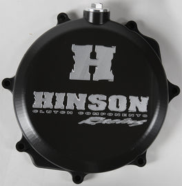 Hinson clutch cover for Honda TRX450R 2006-2009 engine part, black metal with Hinson branding and mounting holes.