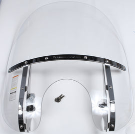 National Cycle Switchblade 2-Up Clear Windshield for Harley-Davidson Narrow 49mm handlebars, providing protection and visibility.