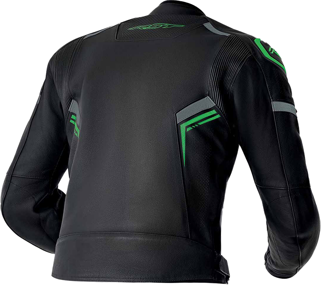 S1 D3o Leather Jacket Blk/Gry/Flo Grn Sm