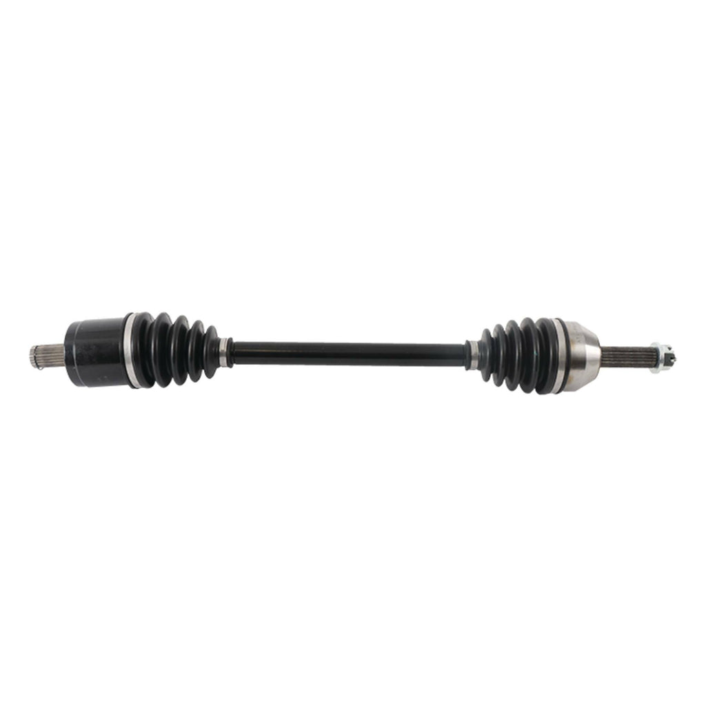 All Balls Drive Axle 536-0063 showing a close-up of the metal drive axle with branding and detailed components.