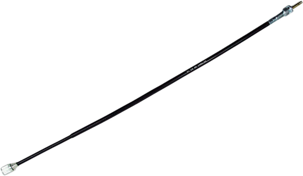 Motion Pro black vinyl tachometer cable 70-2043 with flexible control line for motorcycle or vehicle tachometer connection.
