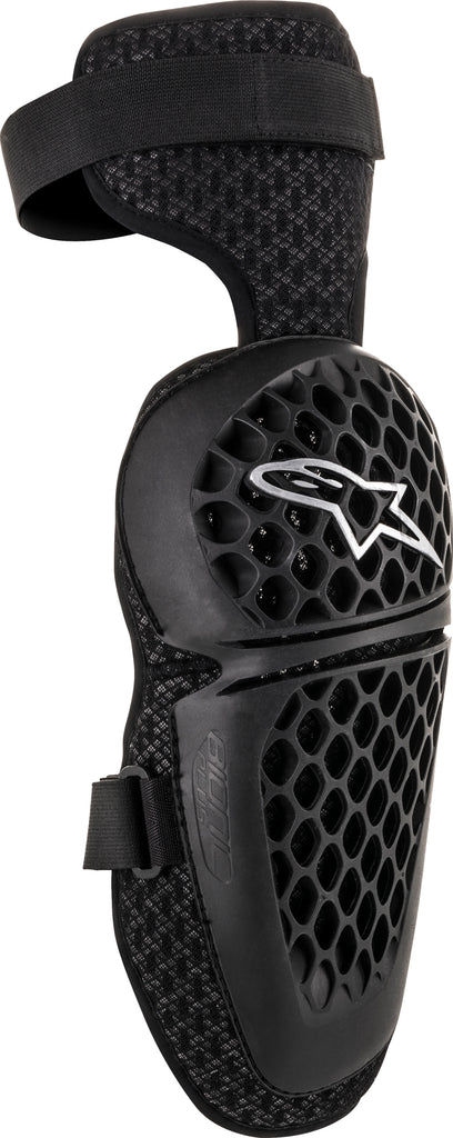 Alpine Star Youth Bionic Plus knee protectors in large/xl size, showing black protective padding and adjustable straps.