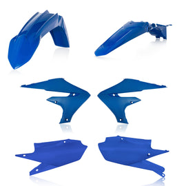 Acerbis blue plastic kit with multiple panels and components for motorcycle or ATV customization.