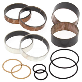 All Balls Fork Bushing Kit 23-86077 for motorcycle suspension, showing black bushings and metal components.