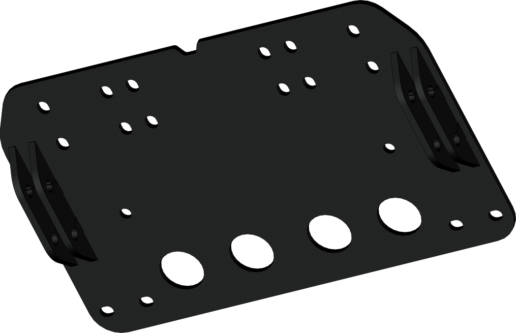 KFI Products KFI Plow Mount 10-6655 showing sturdy metal construction and mounting brackets for snow plow attachment.