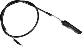 Motion Pro black vinyl clutch cable 70-5021 for motorcycle hydraulic control lines, showing the cable's black vinyl coating and connectors.