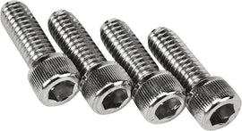 Chrome Allen bolts for handlebar clamp, HardDrive 4-pack, hardware fasteners for secure motorcycle handlebar fitting.