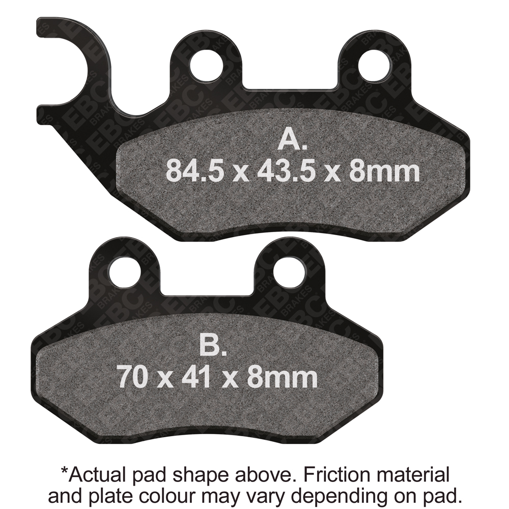 EBC Motorcycle Brakes Sfa264hh Double-H Sintered Brake Pads showing metal backing and friction surface for motorcycle braking system