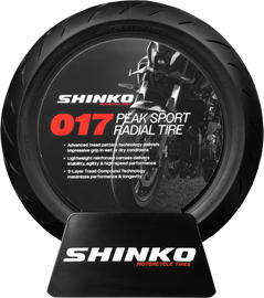 Shinko Tire Insert 017 999 tire insert shown in black with textured surface, designed for motorcycle or vehicle tire protection.