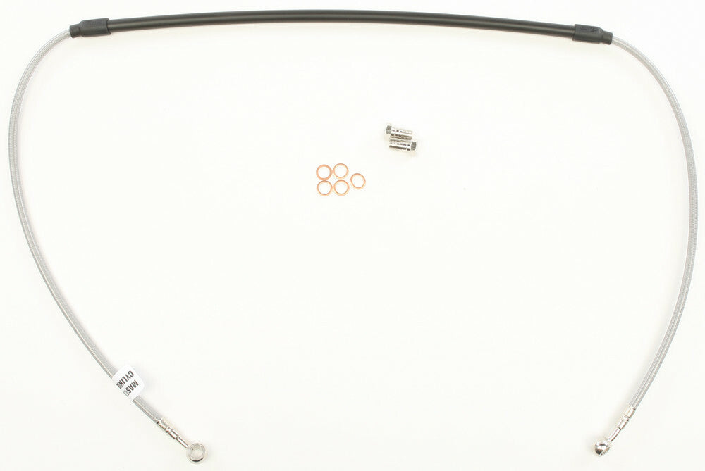 GBRAKES steel front brake line for Suzuki vehicles, featuring durable metal construction and fitting details visible in the image.