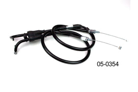 Motion Pro black vinyl throttle pull cable 70-5354 for motorcycle control lines, showing the cable with reinforced housing.