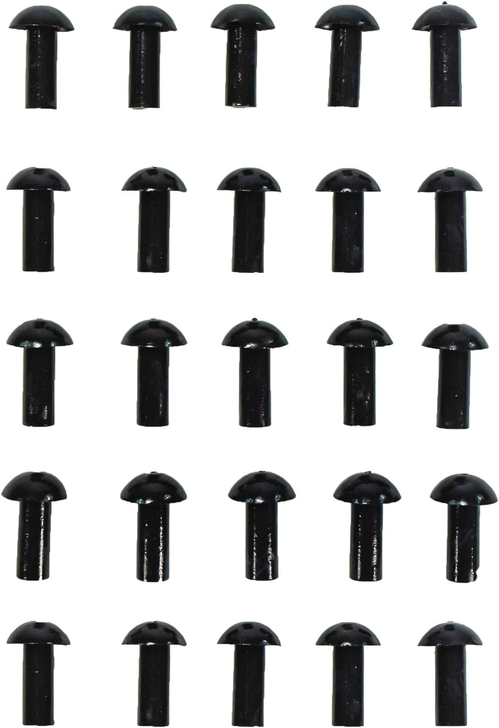 Stop & Go International mushroom plugs package of 25, tools for mushroom cultivation, showing wooden plugs and packaging.