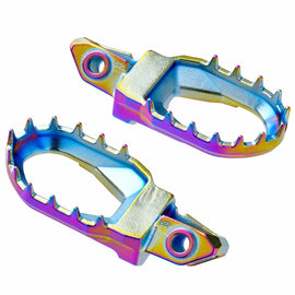 ZETA Max Footpegs Oil Slick for motorcycle foot controls, featuring sleek design and durable construction.