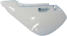 Charger l'image dans la galerie, White Acerbis side panels for motorcycles, featuring sleek design and branding, with visible mounting points and smooth surface.