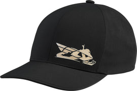 Fly Racing Fly Primary Hat in black, size Sm/Md, with adjustable strap and branded logo on front, casual unstructured style.
