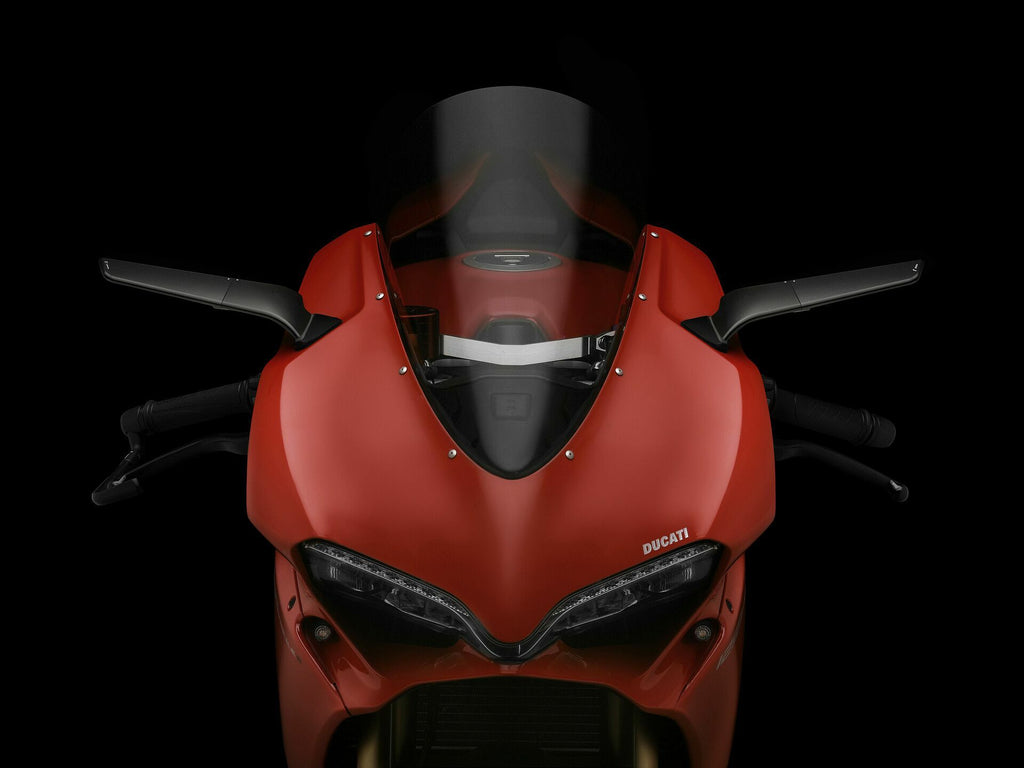 Pair of RIZOMA Stealth Sport mirrors in black for Ducati 58-BSS042B, featuring sleek aerodynamic design and durable mirror glass.
