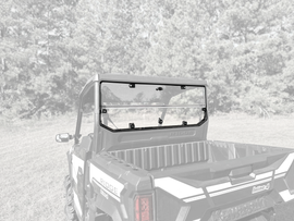 SEIZMIK Rear Folding Windshield for street motorcycles, UV protection, black finish, with foldable design for easy installation and storage.