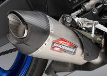 Load image into Gallery viewer, Yoshimura Race At2 Works full exhaust system with stainless steel and carbon fiber components on a motorcycle.