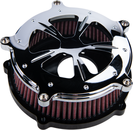 HardDrive Commodore air cleaner kit with chrome finish and clear window, designed for intake, carb, and fuel system upgrades.
