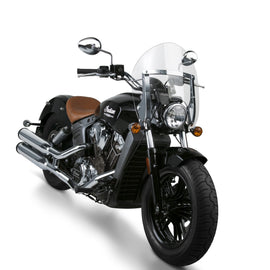 National Cycle Switchblade Shorty Clear Motorcycle Windshield, transparent windscreen with mounting hardware visible