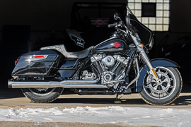 FireBrand Monarch 2-1 stainless steel exhaust for M8 Touring 2017-2023, race-only motorcycle exhaust system shown in the image.