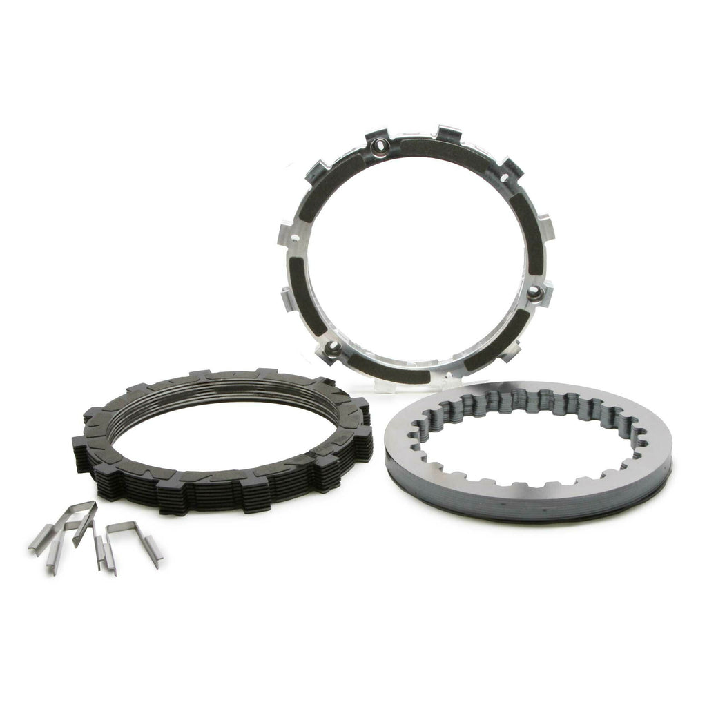 Rekluse Radiuscx clutch pack kit for Sher motorcycles, including clutch plates and springs, displayed on a clean surface.