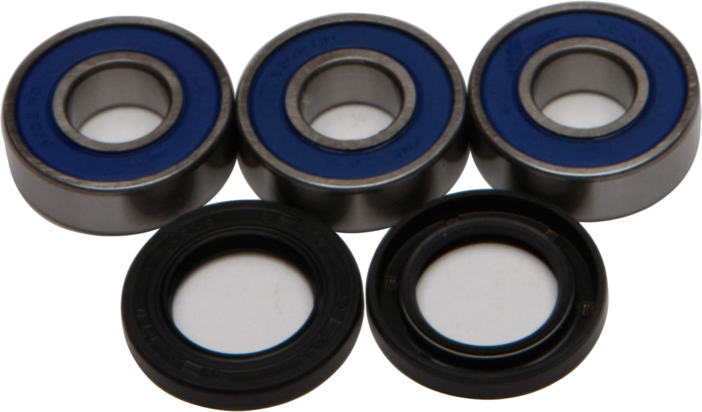 All Balls rear wheel bearing and seal kit 22-51189 showing bearings, seals, and components for motorcycle wheel maintenance.