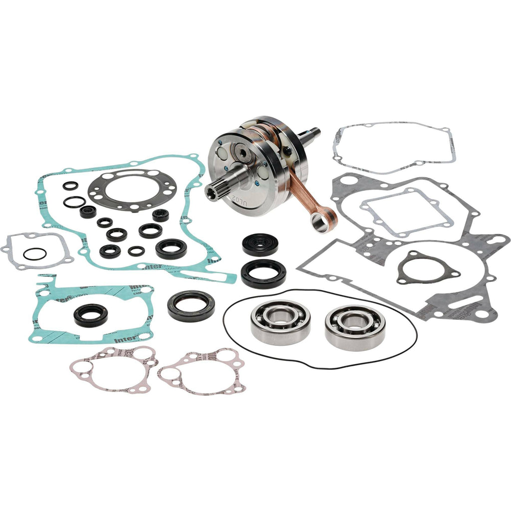 Hot Rods Hot Rods Bottom End Kit Hon 421-0020 engine components laid out on a white surface