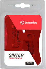 Brembo Prime Sintered Front Brake Pads for motorcycles, showing the black brake pad with Brembo branding and product markings.