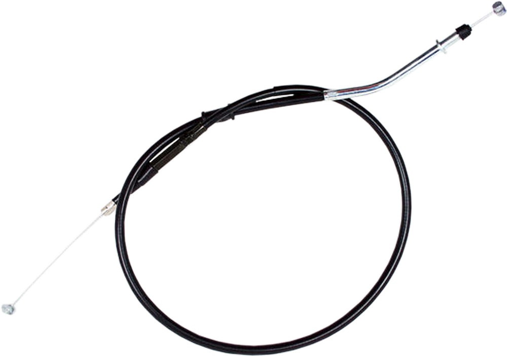 Motion Pro black vinyl clutch cable 70-4128 for motorcycle, showing the durable cable and fittings in close-up.