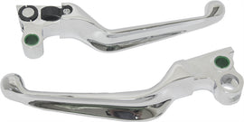 HardDrive chrome wide blade lever set for 1982-1995 motorcycles, includes durable levers with wide grip design.
