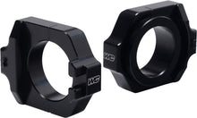 Load image into Gallery viewer, WORKS Axle Blocks Elite Hon Black drive axle blocks, durable black metal with precise fit for vehicle stability.