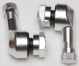 Silver Competition Werkes 90/90 degree air valve with 11.3mm diameter, designed for motorcycle or vehicle air systems.