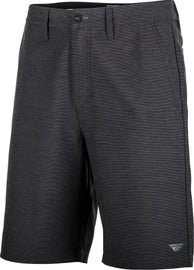 Fly Racing Fly Pilot Shorts in black, size 40, with a close-up view showing the fabric and design details.