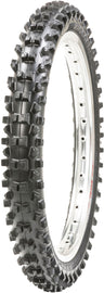 Maxxis Maxxcross MX-ST motorcycle tire 80/100-21 mounted on wheel with tread pattern visible.