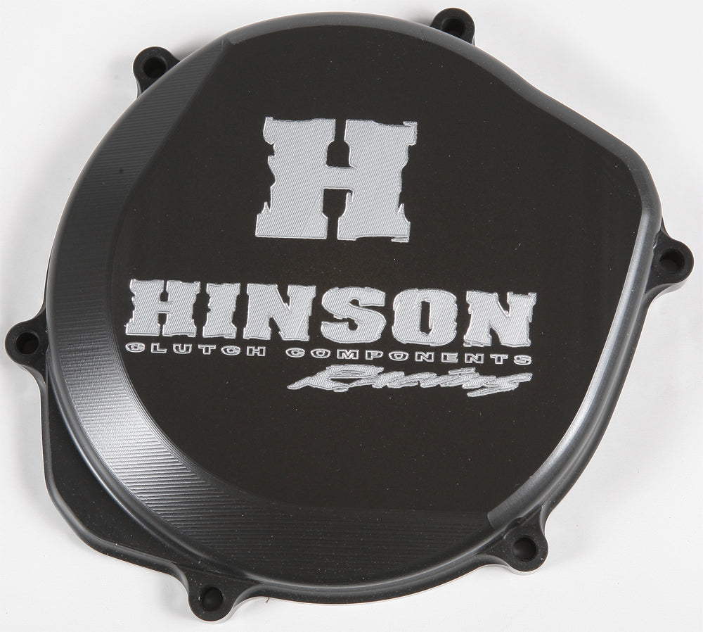 Hinson clutch cover for Honda CRF450R 2002-2008 engine part, durable metal construction with bolt holes for installation.