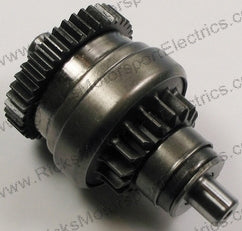 Ricks Motorsport Electric starter drive for motorcycle starters, compact metal component with wiring connections.