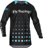 Fly Racing Evolution DST SE Strobe jersey in black and electric blue, XL size, featuring bold colorblock design and breathable fabric.