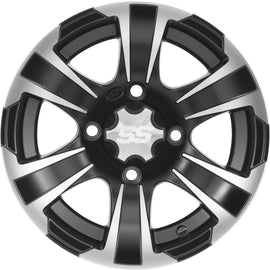 ITP Ss312 black off-road wheel, 14x8 inch, 4/110 bolt pattern, 5+3 offset, rugged design for ATV or UTV vehicles
