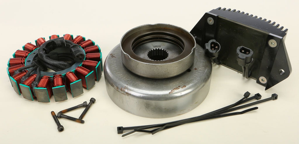 Cycle Electric alternator kit for Harley FLH/FLT 2009-2010, electrical component with wiring and mounting hardware.
