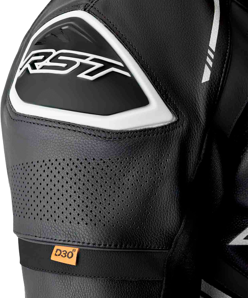 S1 D3o Suit Blk/Whi Leather Lg