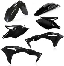 Load image into Gallery viewer, Acerbis black plastic kit with various motorcycle parts, including fenders and panels, designed for durability and style.