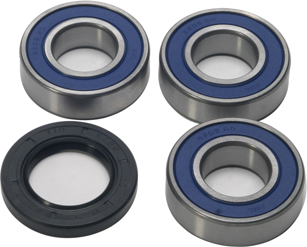 All Balls drive wheel bearing kit 22-51582 with multiple bearings and components for motorcycle wheel maintenance.