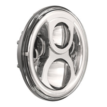 Charger l'image dans la galerie, JW SPEAKER 8700 Ev2 S headlamp with 7-inch chrome bezel, showcasing the illumination device and sleek design.